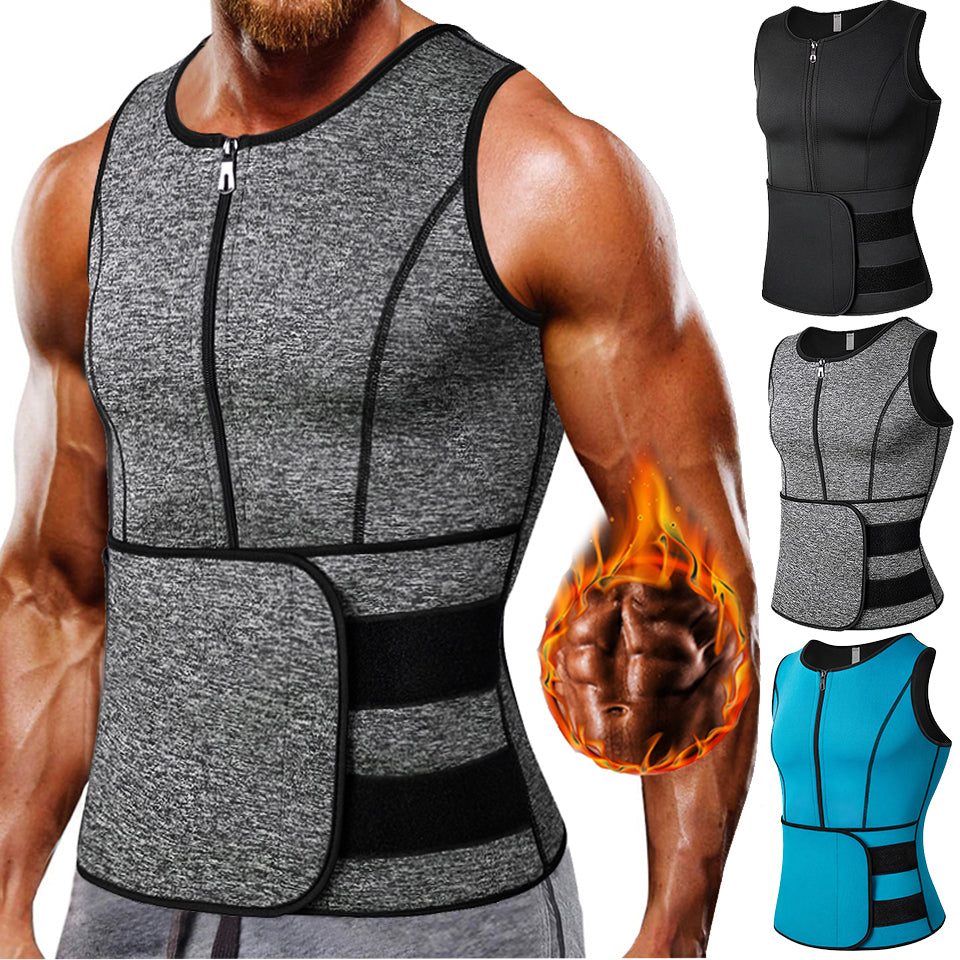 Men's Neoprene Sweat Vest Waist Trainer with Zipper by HitMyNeed
