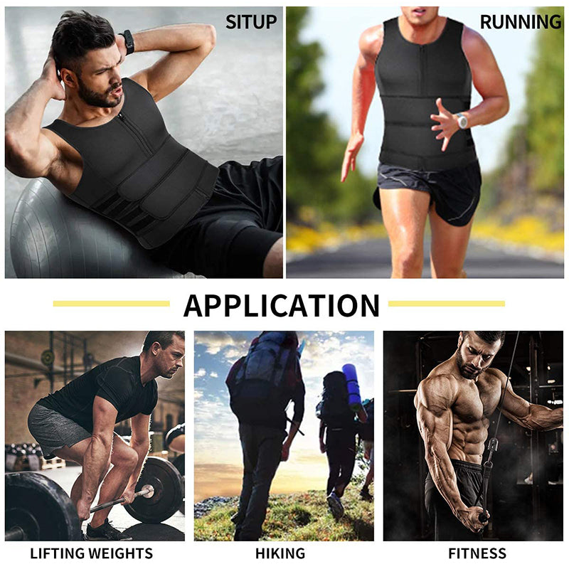 Men's Neoprene Sweat Vest Waist Trainer with Zipper by HitMyNeed