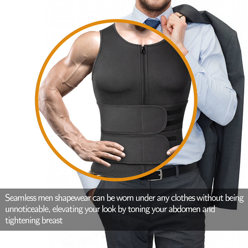 Men's Neoprene Sweat Vest Waist Trainer with Zipper by HitMyNeed
