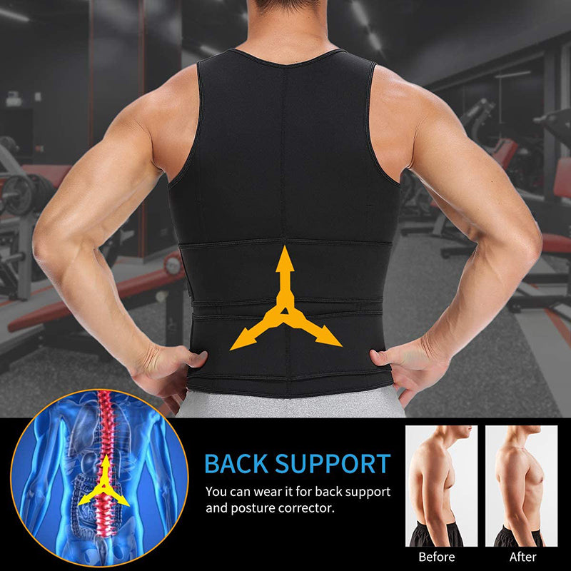 Men's Neoprene Sweat Vest Waist Trainer with Zipper by HitMyNeed