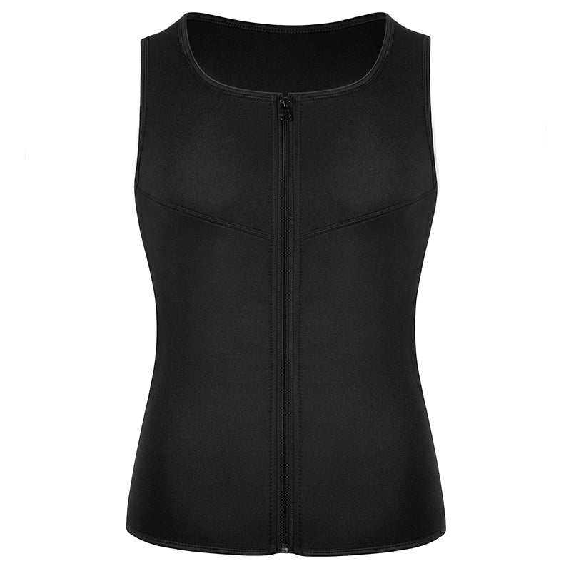 Men's Neoprene Sweat Vest Waist Trainer with Zipper black-zipper xl by HitMyNeed