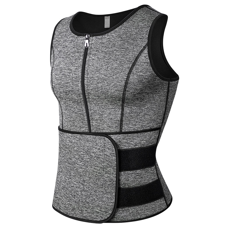 Men's Neoprene Sweat Vest Waist Trainer with Zipper gray m by HitMyNeed