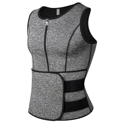 Men's Neoprene Sweat Vest Waist Trainer with Zipper gray m by HitMyNeed