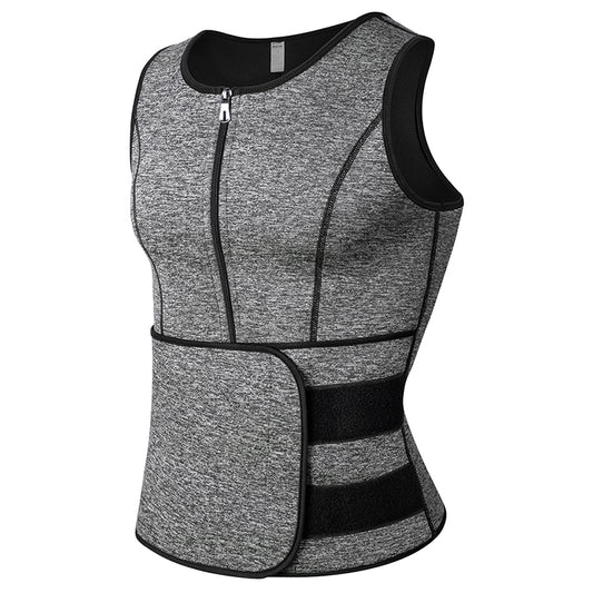 Men's Neoprene Sweat Vest Waist Trainer with Zipper gray m by HitMyNeed