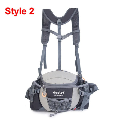 Men's Outdoor Waist Pack with Bottle Holder 8L black-2 by HitMyNeed
