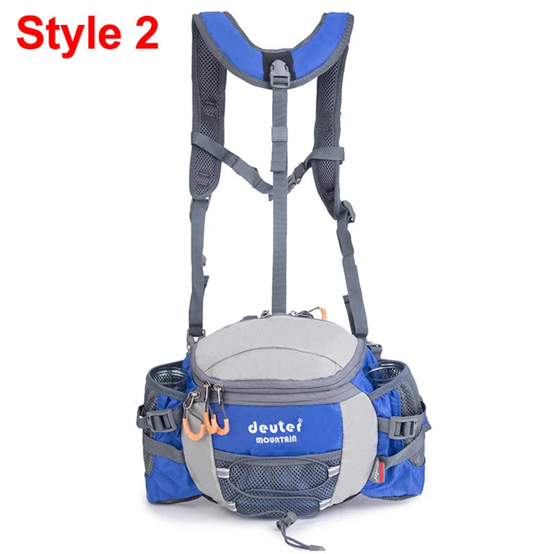 Men's Outdoor Waist Pack with Bottle Holder 8L blue-2 by HitMyNeed