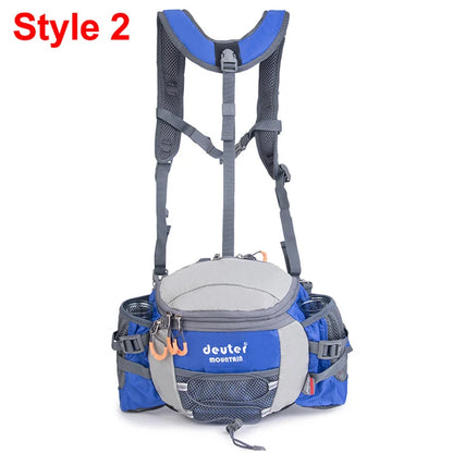 Men's Outdoor Waist Pack with Bottle Holder 8L blue-2 by HitMyNeed