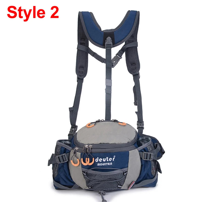 Men's Outdoor Waist Pack with Bottle Holder 8L deep-blue-2 by HitMyNeed