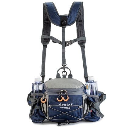 Men's Outdoor Waist Pack with Bottle Holder 8L deep-blue by HitMyNeed