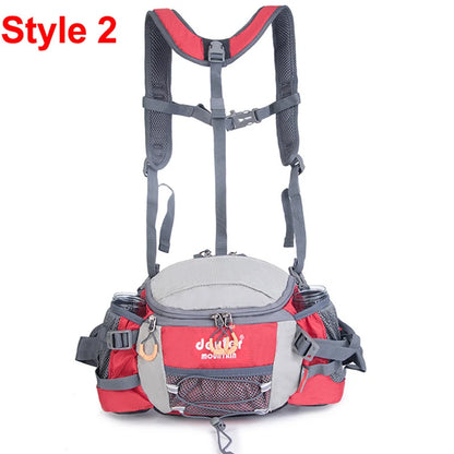 Men's Outdoor Waist Pack with Bottle Holder 8L red-2 by HitMyNeed
