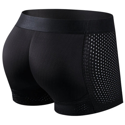 Men's Padded Discreet Butt Enhancer Boxer Briefs Shapewear jm467black m by HitMyNeed