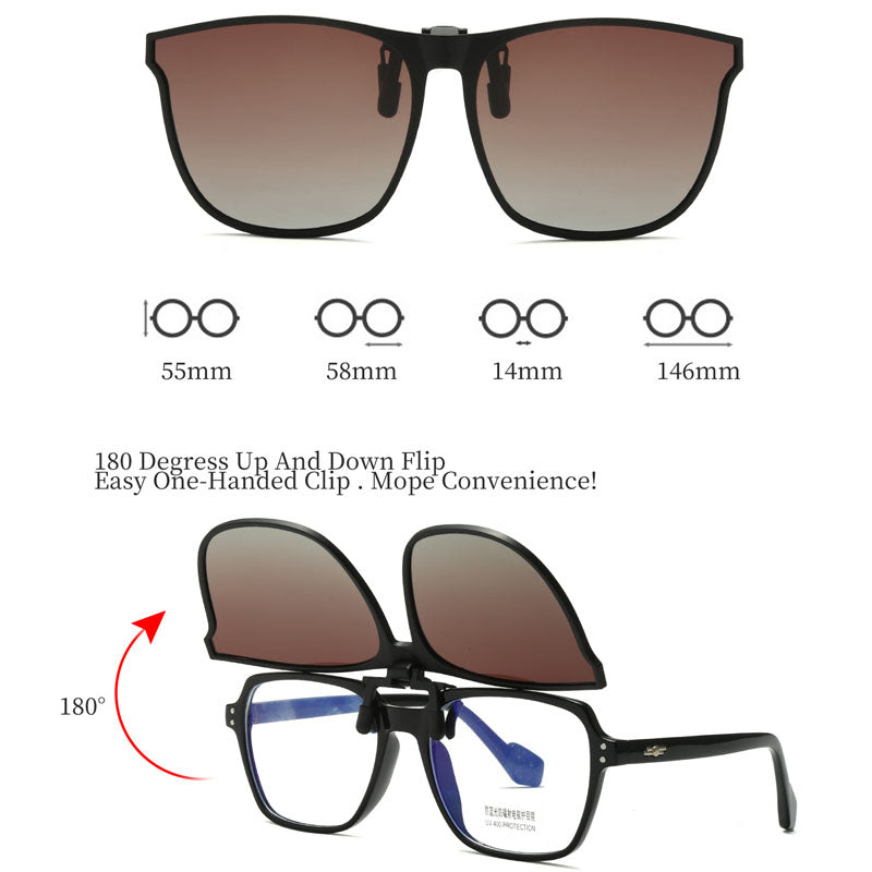 Men's Polarized Clip-On Photochromic Driving Glasses by HitMyNeed