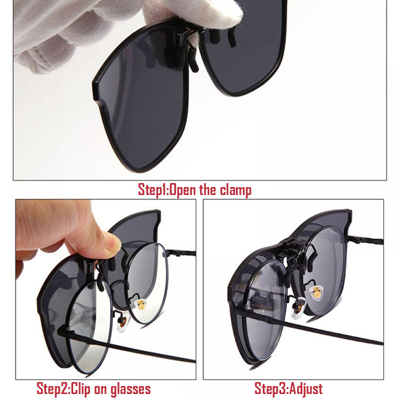 Men's Polarized Clip-On Photochromic Driving Glasses by HitMyNeed