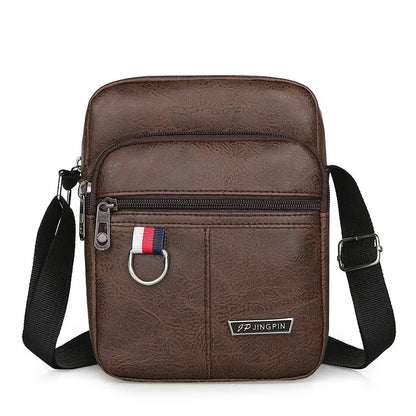 Men's PU Leather Crossbody Messenger Bag 20cm by HitMyNeed