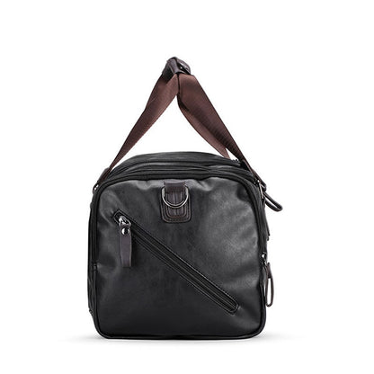 Men's PU Leather Travel Duffle Bag with Shoe Compartment by HitMyNeed