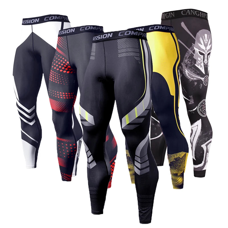 Men's Quick Dry Compression Running Leggings by HitMyNeed