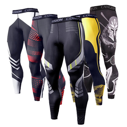Men's Quick Dry Compression Running Leggings by HitMyNeed