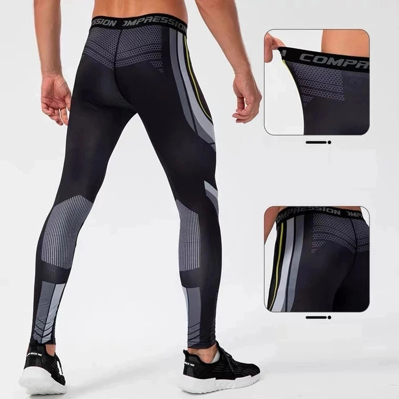 Men's Quick Dry Compression Running Leggings by HitMyNeed