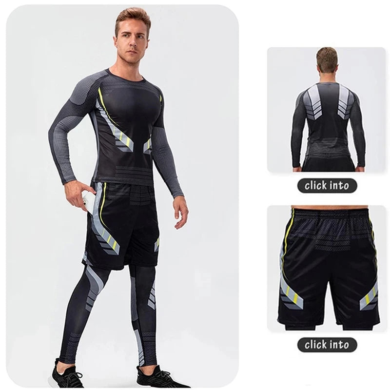 Men's Quick Dry Compression Running Leggings by HitMyNeed