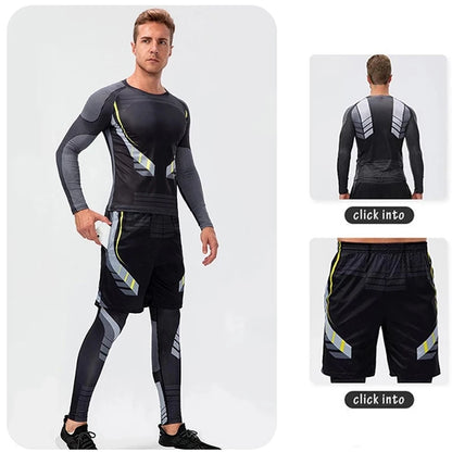 Men's Quick Dry Compression Running Leggings by HitMyNeed