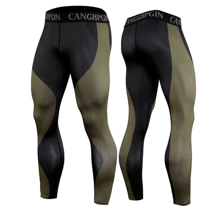 Men's Quick Dry Compression Running Leggings k215 m50-60kg by HitMyNeed