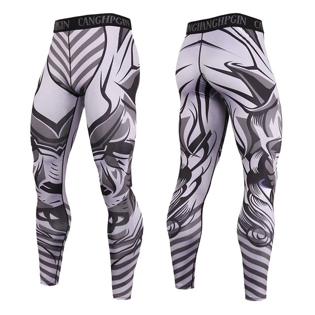 Men's Quick Dry Compression Running Leggings kc196 m50-60kg by HitMyNeed