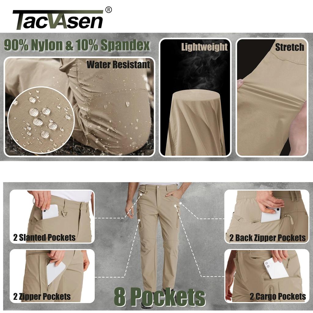 Men's Quick-Dry Nylon Hiking & Fishing Cargo Pants by HitMyNeed