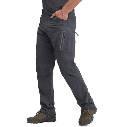 Men's Quick-Dry Nylon Hiking & Fishing Cargo Pants dark-gray cn-s-29 by HitMyNeed