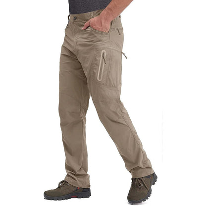 Men's Quick-Dry Nylon Hiking & Fishing Cargo Pants khaki cn-s-29 by HitMyNeed