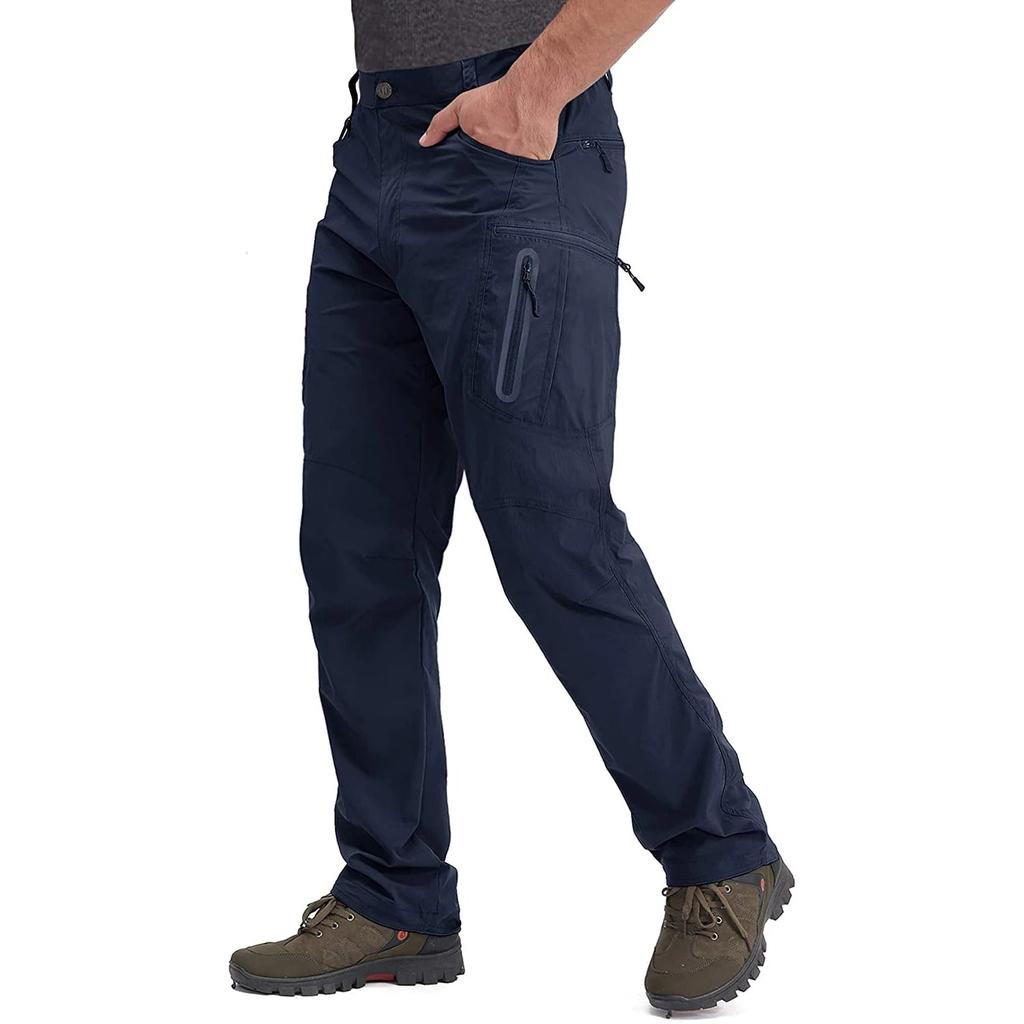 Men's Quick-Dry Nylon Hiking & Fishing Cargo Pants navy cn-m-30 by HitMyNeed