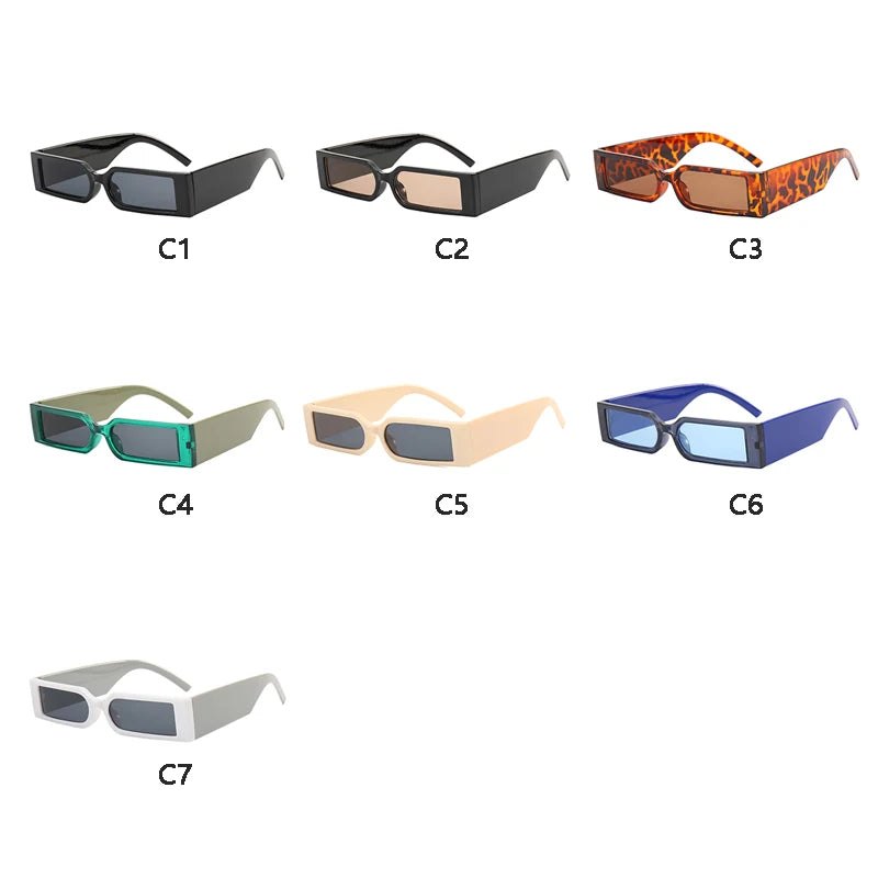 Men's Rectangle Black Vintage Hip Hop Sunglasses UV400 by HitMyNeed