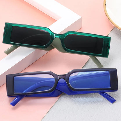 Men's Rectangle Black Vintage Hip Hop Sunglasses UV400 by HitMyNeed