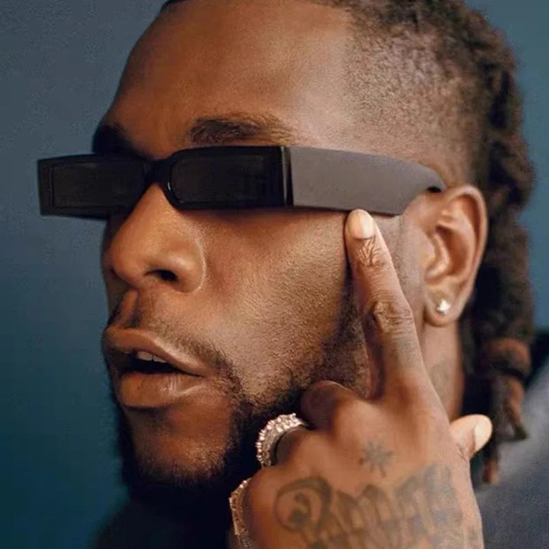 Men's Rectangle Black Vintage Hip Hop Sunglasses UV400 by HitMyNeed