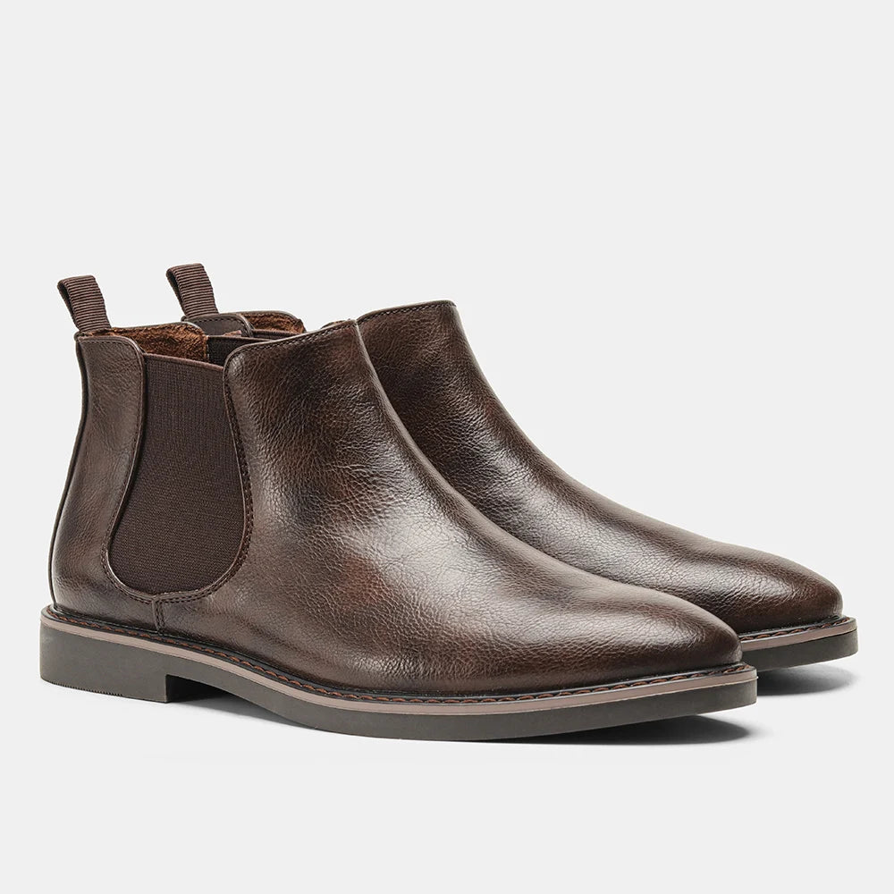 Men's Retro Chelsea Boots - Comfortable & Stylish dark-brown-5237 45.0 by HitMyNeed
