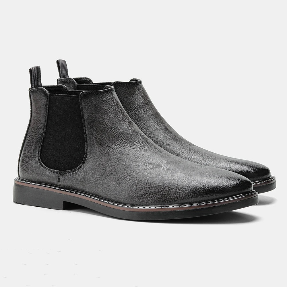 Men's Retro Chelsea Boots - Comfortable & Stylish grey-5241 44.0 by HitMyNeed