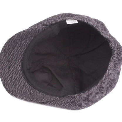 Men's Retro Tweed Newsboy Cap with Brim by HitMyNeed