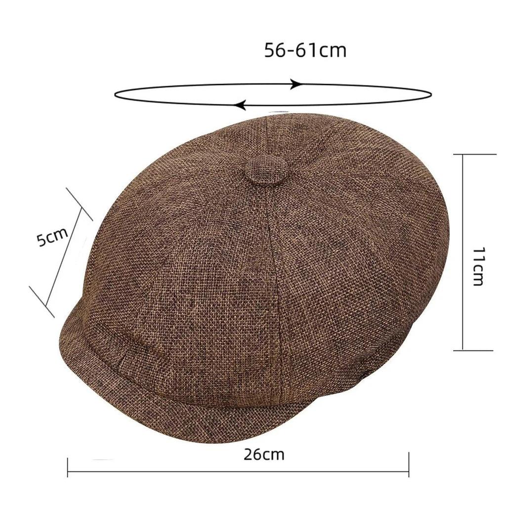 Men's Retro Tweed Newsboy Cap with Brim by HitMyNeed