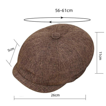 Men's Retro Tweed Newsboy Cap with Brim by HitMyNeed