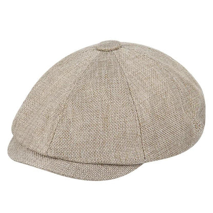 Men's Retro Tweed Newsboy Cap with Brim brown-173 by HitMyNeed