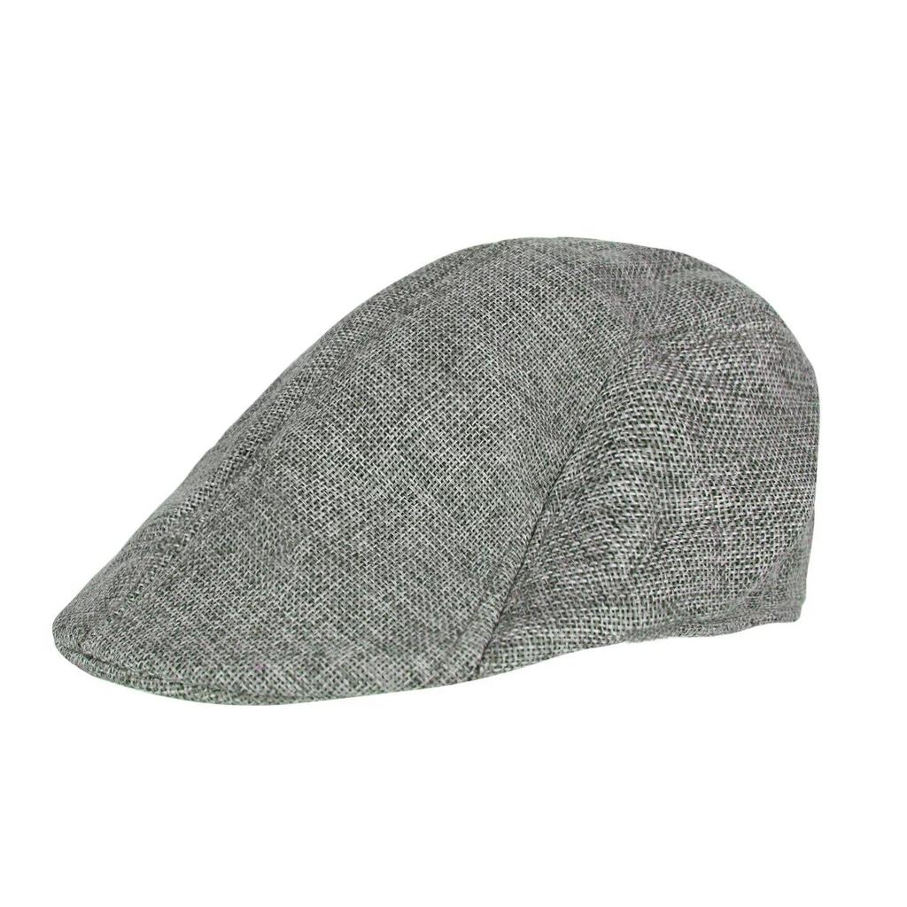 Men's Retro Tweed Newsboy Cap with Brim grey-365458 by HitMyNeed