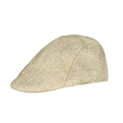 Men's Retro Tweed Newsboy Cap with Brim khaki by HitMyNeed