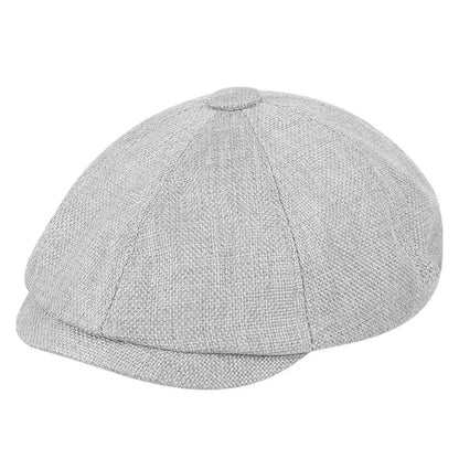 Men's Retro Tweed Newsboy Cap with Brim white by HitMyNeed