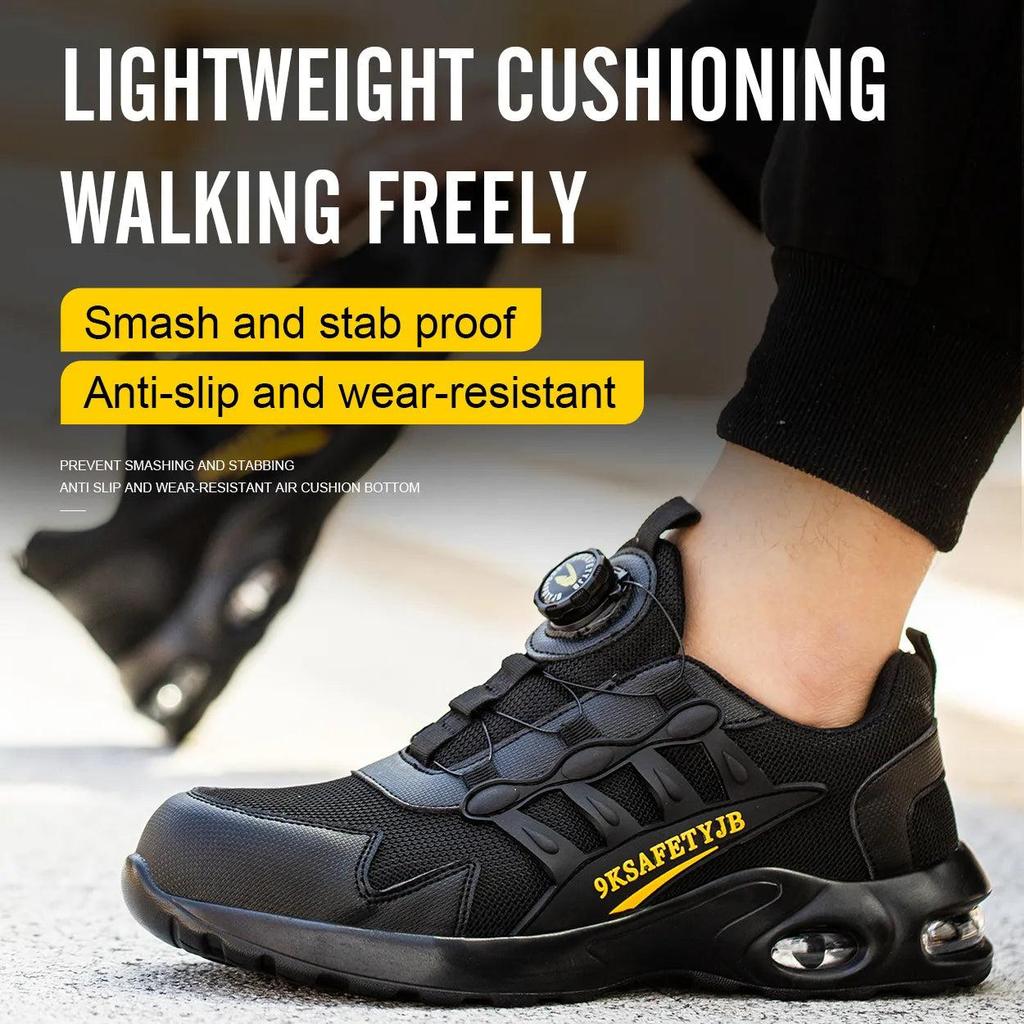 Men's Rotary Buckle Puncture-Proof Safety Shoes 38 by HitMyNeed