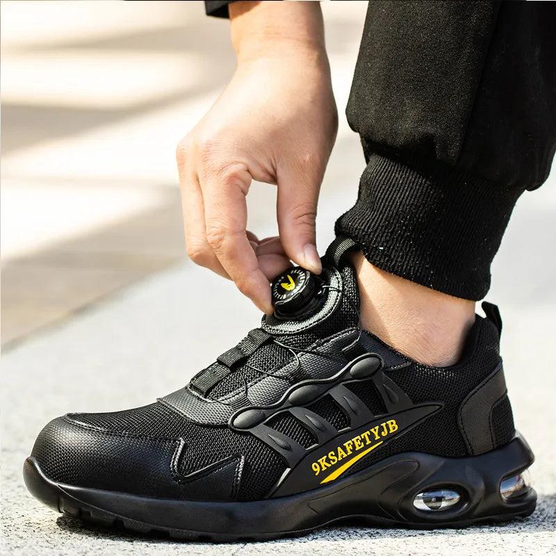 Men's Rotary Buckle Puncture-Proof Safety Shoes 40 by HitMyNeed