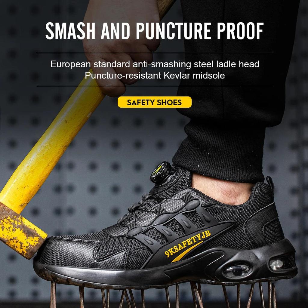 Men's Rotary Buckle Puncture-Proof Safety Shoes 41 by HitMyNeed