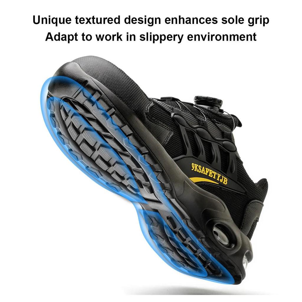 Men's Rotary Buckle Puncture-Proof Safety Shoes 44 by HitMyNeed