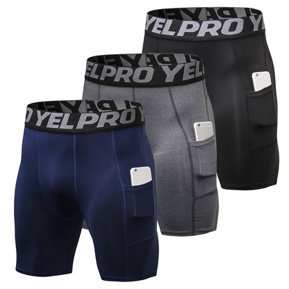 Men's Running Shorts 3-Pack with Side Pockets by HitMyNeed