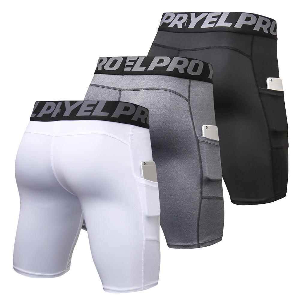Men's Running Shorts 3-Pack with Side Pockets by HitMyNeed