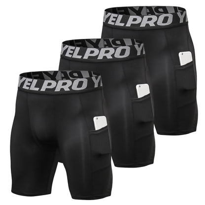 Men's Running Shorts 3-Pack with Side Pockets all-black xxl by HitMyNeed