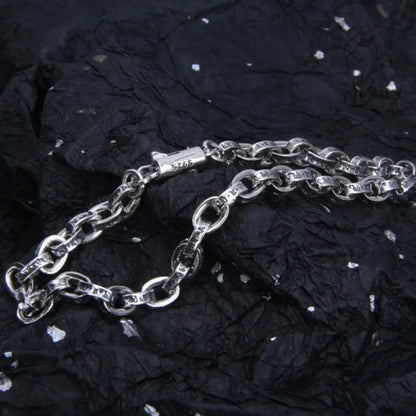 Men's S925 Silver 5-6mm Heart Braided Bracelet by HitMyNeed